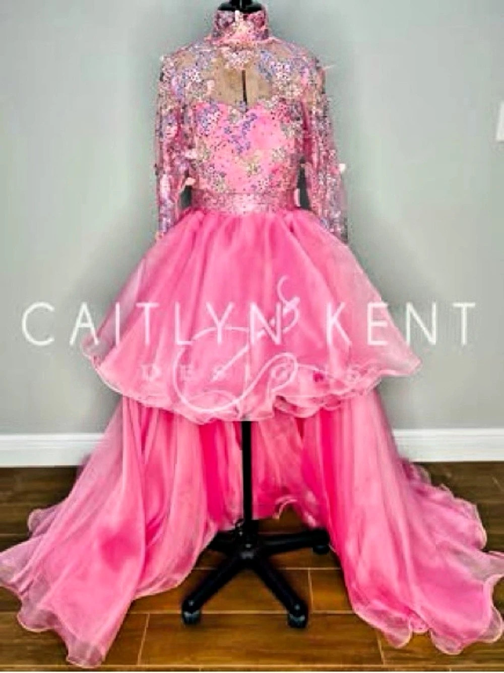 Pink Prom Dress with Train Like New